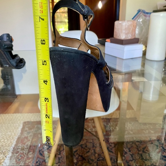 Black Suede Braided Platform Heels 8.5 - Picture 3 of 6